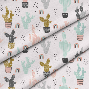 Stoff Colorful Cactus