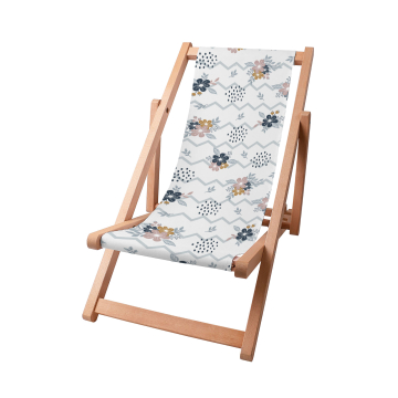 Holz liegestuhl Chevron and Flowers