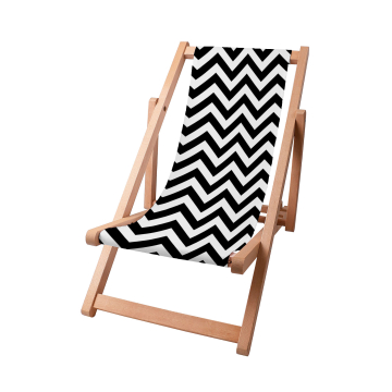 Holz liegestuhl Zig Zag Black
