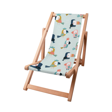 Holz liegestuhl Cute Parrots