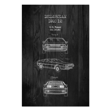 Bild auf Holz DeLorean Black