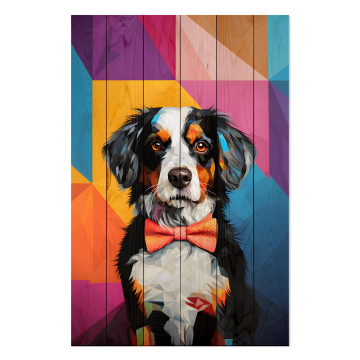 Bild auf Holz Dog Mosaic