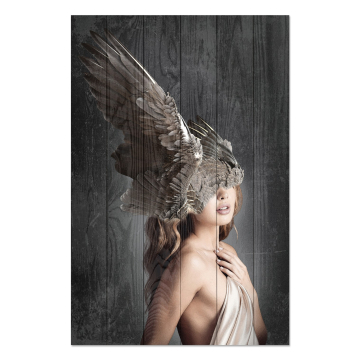 Bild auf Holz Brown Wings on the Head