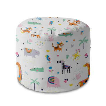Sitzsack runde fußhocker Happy Zoo