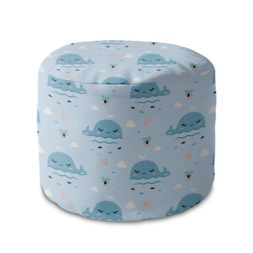 Sitzsack runde fußhocker Happy Whale