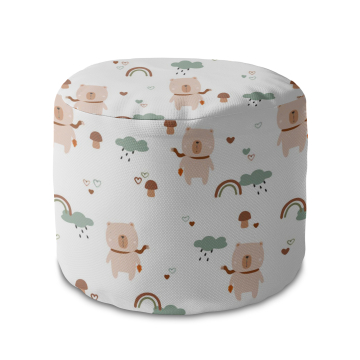 Sitzsack runde fußhocker Bear and Mushrooms