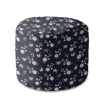 Sitzsack runde fußhocker Small Flowers on Dark
