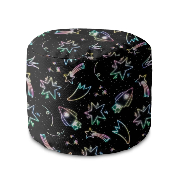 Sitzsack runde fußhocker Neon Galaxy