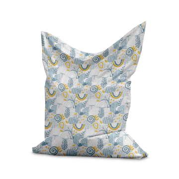 Sitzsack Pillow Grey Floral Pattern