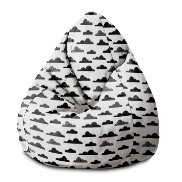 Sitzsack Pearshape Black Clouds