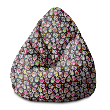 Sitzsack Pearshape Colourful Skull