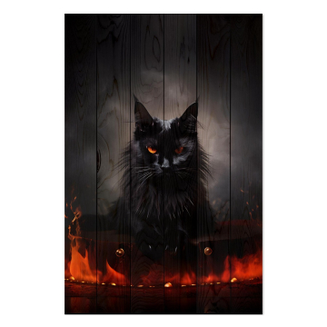 Bild auf Holz Black Cat Energy