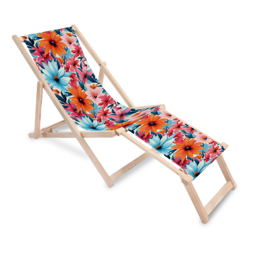 Holz Liegestuhl mit Fußstütze Blossoms
