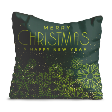 Kissen Christmas Green Snowflakes