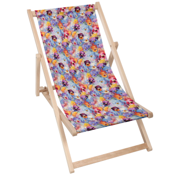 Holz liegestuhl Colorful Flowers Pattern