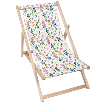 Holz liegestuhl Colorful Wildflower