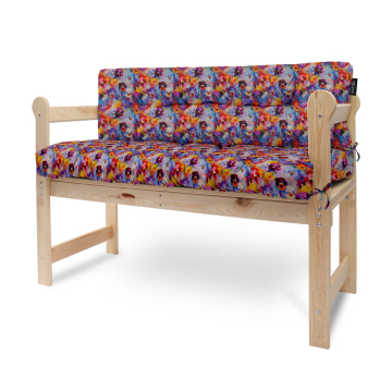 Kissen-Set für Gartenbank Colorful Flowers Pattern