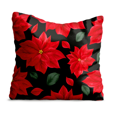 Kissen December and Poinsettia