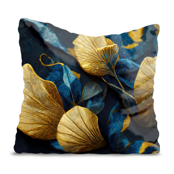 Kissen Luxury Blue Leaves