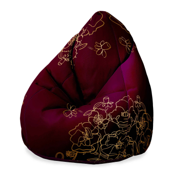 Sitzsack Pearshape Gold Roses