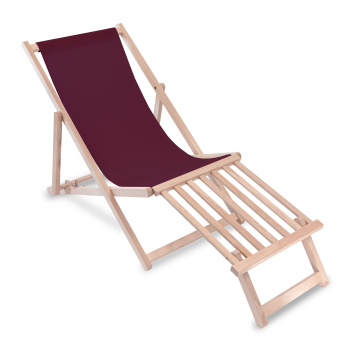 Holz Liegestuhl mit Holz-Fußstütz Plum