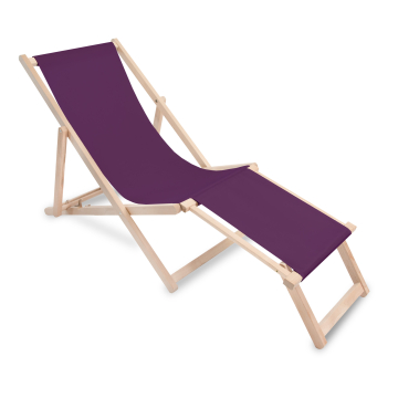 Holz Liegestuhl mit Fußstütze Purple