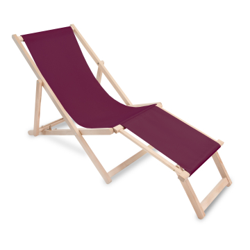 Holz Liegestuhl mit Fußstütze Burgund