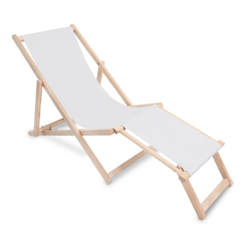 Holz Liegestuhl mit Fußstütze Pale Grey