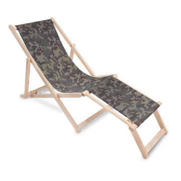 Holz Liegestuhl mit Fußstütze Moro