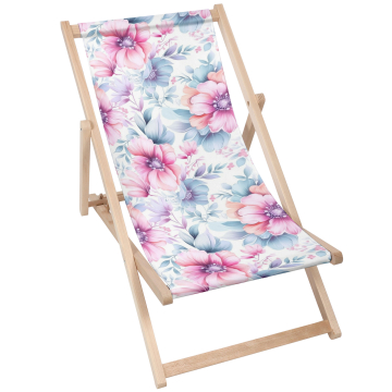 Holz liegestuhl Pastel Flowers