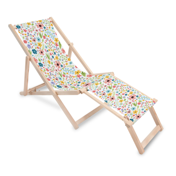 Holz Liegestuhl mit Fußstütze Spring Meadow