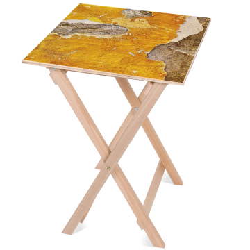 Holztisch Orange Wall