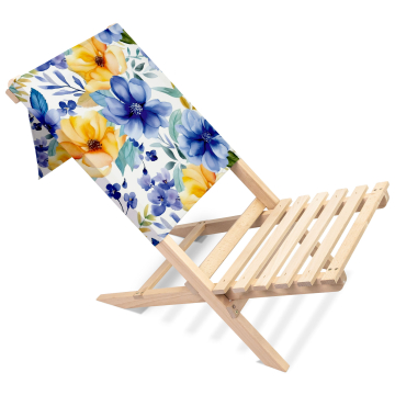Faltbaren strandstuhls Yellow and Blue Flowers