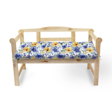 Sitzkissen für Gartenbank Yellow and Blue Flowers