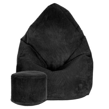 Sitzsack Lincoln mit Fußstütze Black Beauty
