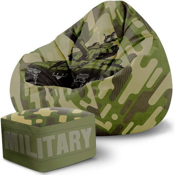 Sitzsack Paradise mit Fußstütze Military