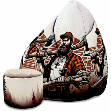 Sitzsack Pearshape mit Fußstütze Lumberjack
