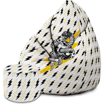 Sitzsack Pearshape mit Fußstütze Snake Skull Lightning