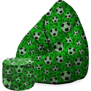 Sitzsack Pearshape mit Fußstütze Soccer