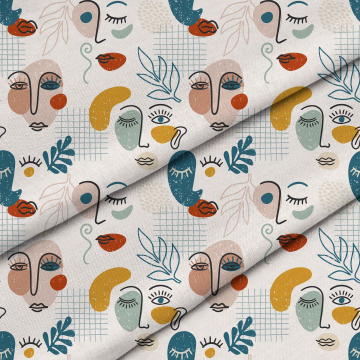 Stoff Abstract Faces