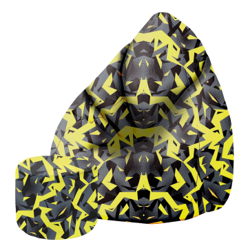 Sitzsack Pearshape mit Fußstütze Abstraction