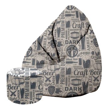 Sitzsack Pearshape mit Fußstütze Beer