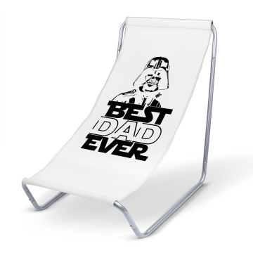 Metall-Liegestuhl Best Dad Ever White