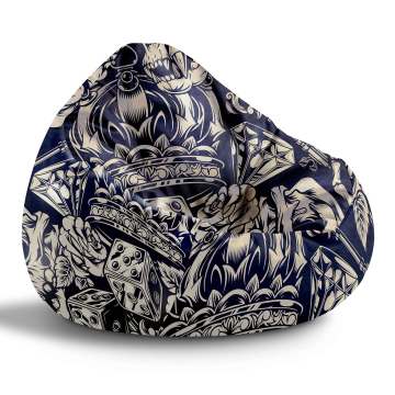 Sitzsack Paradise Black Tattos