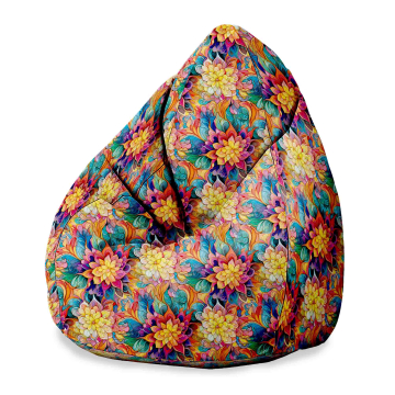 Sitzsack Pearshape Botanical Floral Geometric Pattern