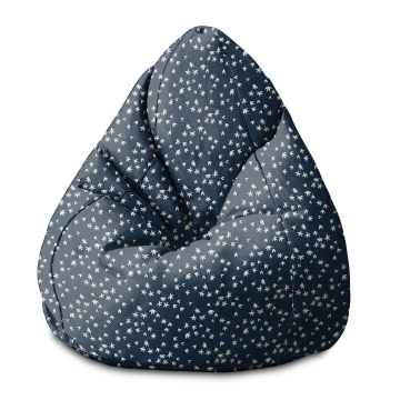 Sitzsack Pearshape Navy Petals