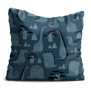 Kissen Dark Cartoon Style Dinosaur