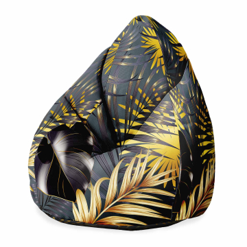 Sitzsack Pearshape Leaves Gold