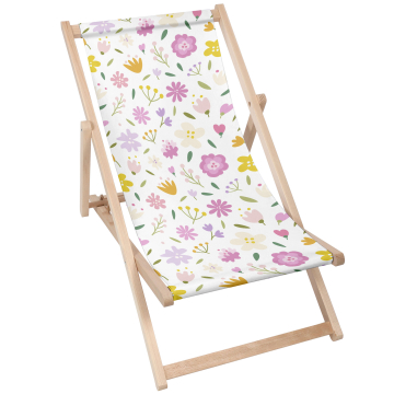 Holz liegestuhl Multicolored Flowers