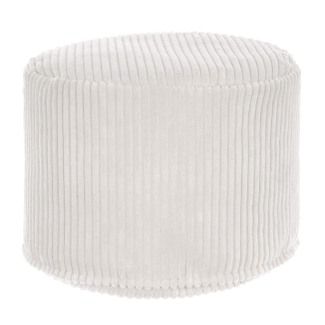 Sitzsack runder Fußhocker Lincoln White Dove